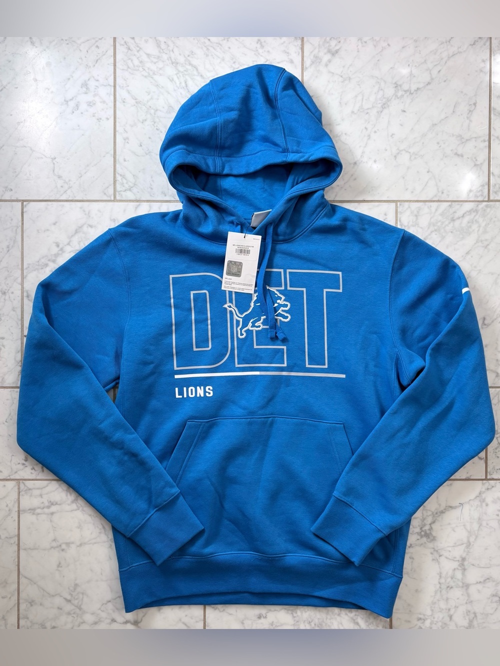 Nike Men’s Detroit Lions City Code Spark Cotton Pullover Hoodie Blue Size Small
